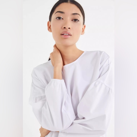 Urban Renewal Remnants Long Sleeve Tiered Poplin Mini Dress - Picture 2 of 11